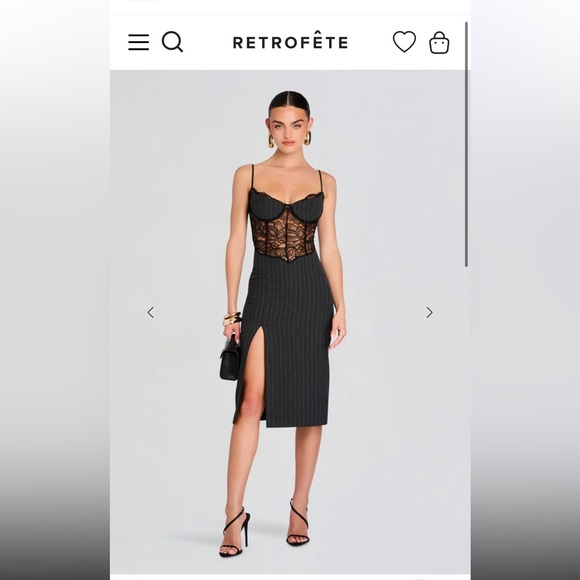 Retrofête Black Lace Corset Dress